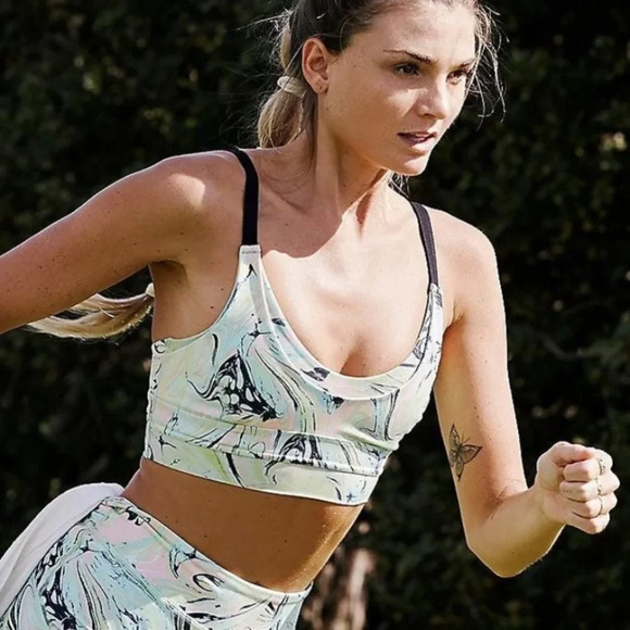 Free People Movement Lose your Marbles lemon zest sports bra NWT - Picture 4 of 12